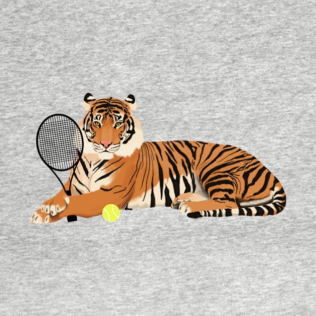 Tennis Tiger by College Mascot Designs